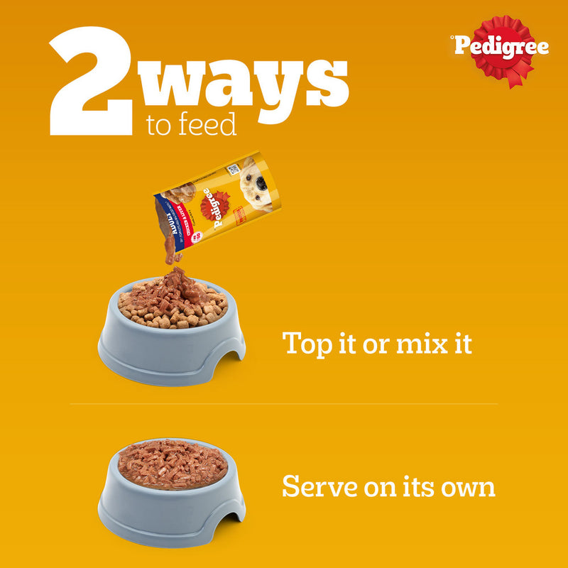 Pedigree Chicken & Liver Chunks In Gravy Adult Dog Wet Food - 130 g - Heads Up For Tails