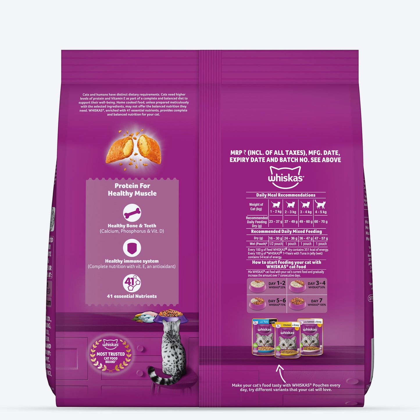 Whiskas Adult (1+ Years) Mackerel Flavour Dry Cat Food - Heads Up For Tails