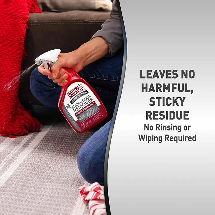 Nature's Miracle Advanced Platinum Stain & Odor Remover Virus Disinfectant Spray For Dog - 946 ml - Heads Up For Tails