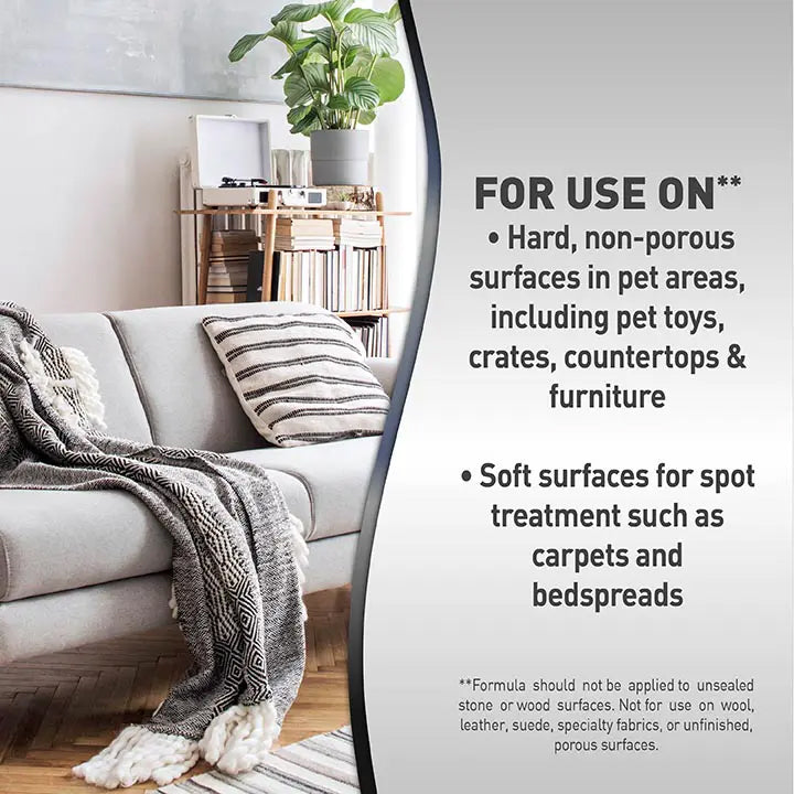 Nature's Miracle Advanced Platinum Stain & Odor Remover Virus Disinfectant Spray For Dog - 946 ml - Heads Up For Tails