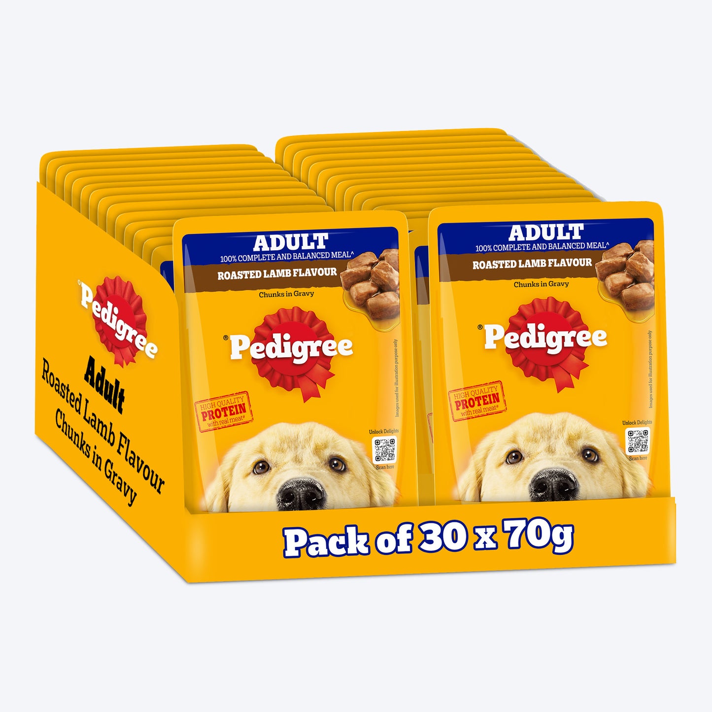 Pedigree Roasted Lamb Chunks In Gravy Adult Dog Wet Food - 70 gm