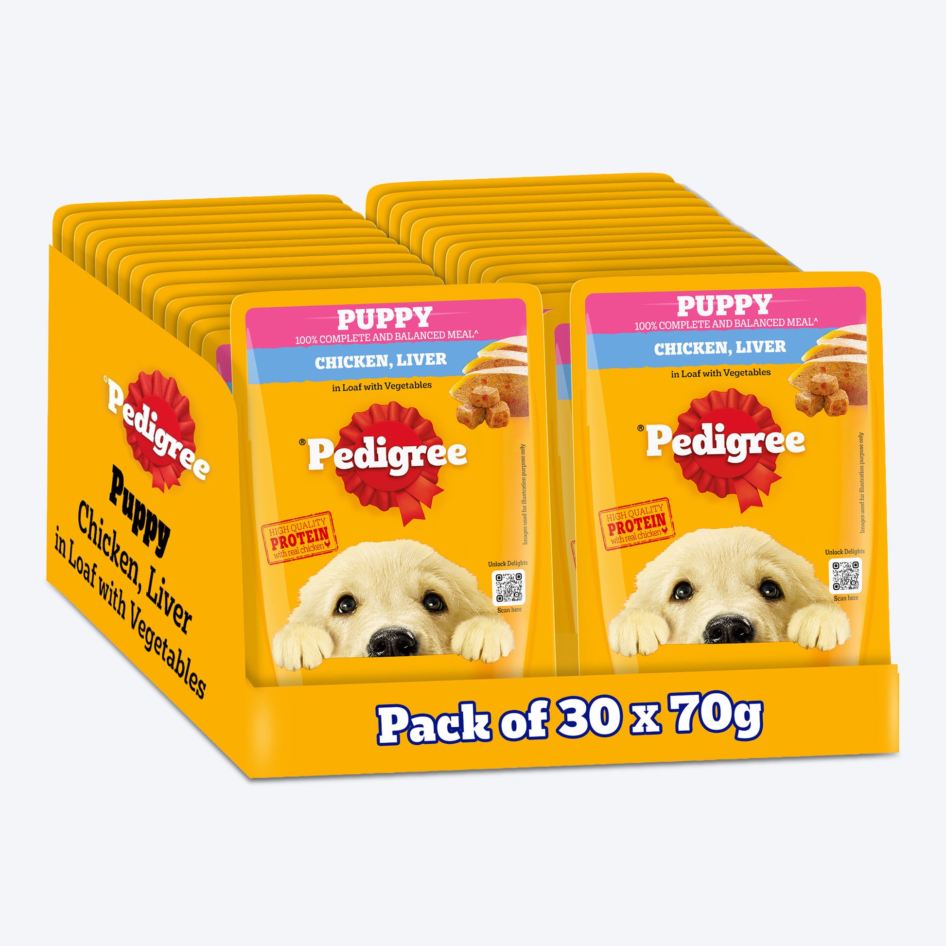 Pedigree Chicken Liver In Loaf With Vegetables Puppy Wet Food - 70 gm Packs - Heads Up For Tails