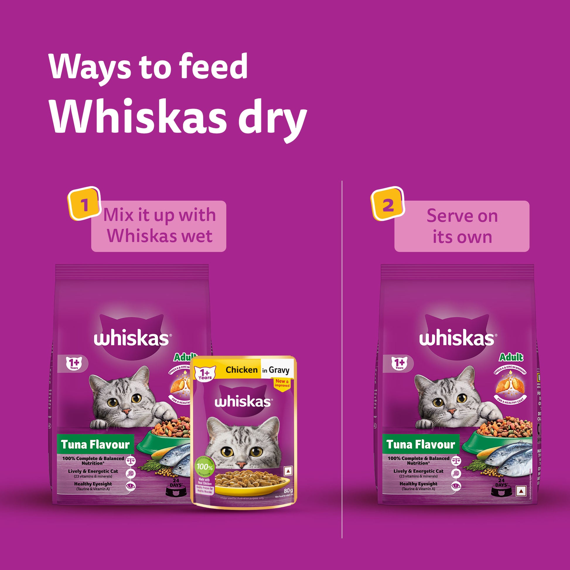 Whiskas Tuna Dry Food For Adult Cat - Heads Up For Tails