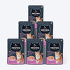 Meowsi by HUFT Chicken Breast with Duck pâté cat wet food, 80 gm, featuring a cat and a bowl of food on the packaging.
