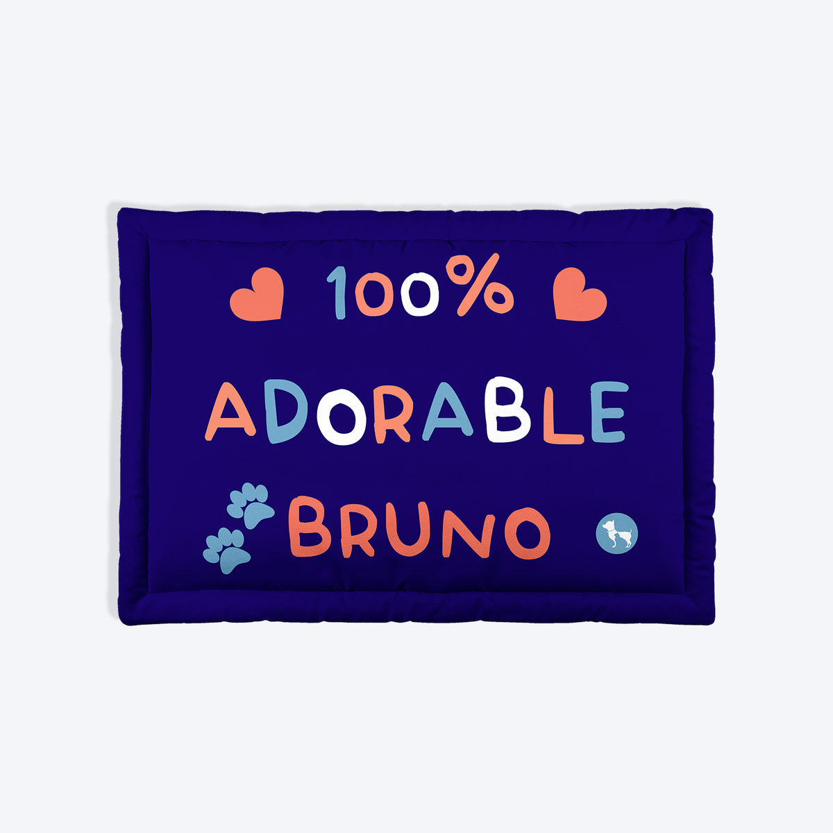 HUFT Personalised 100% Adorable Mat For Dog & Cat - Dark Blue - Heads Up For Tails