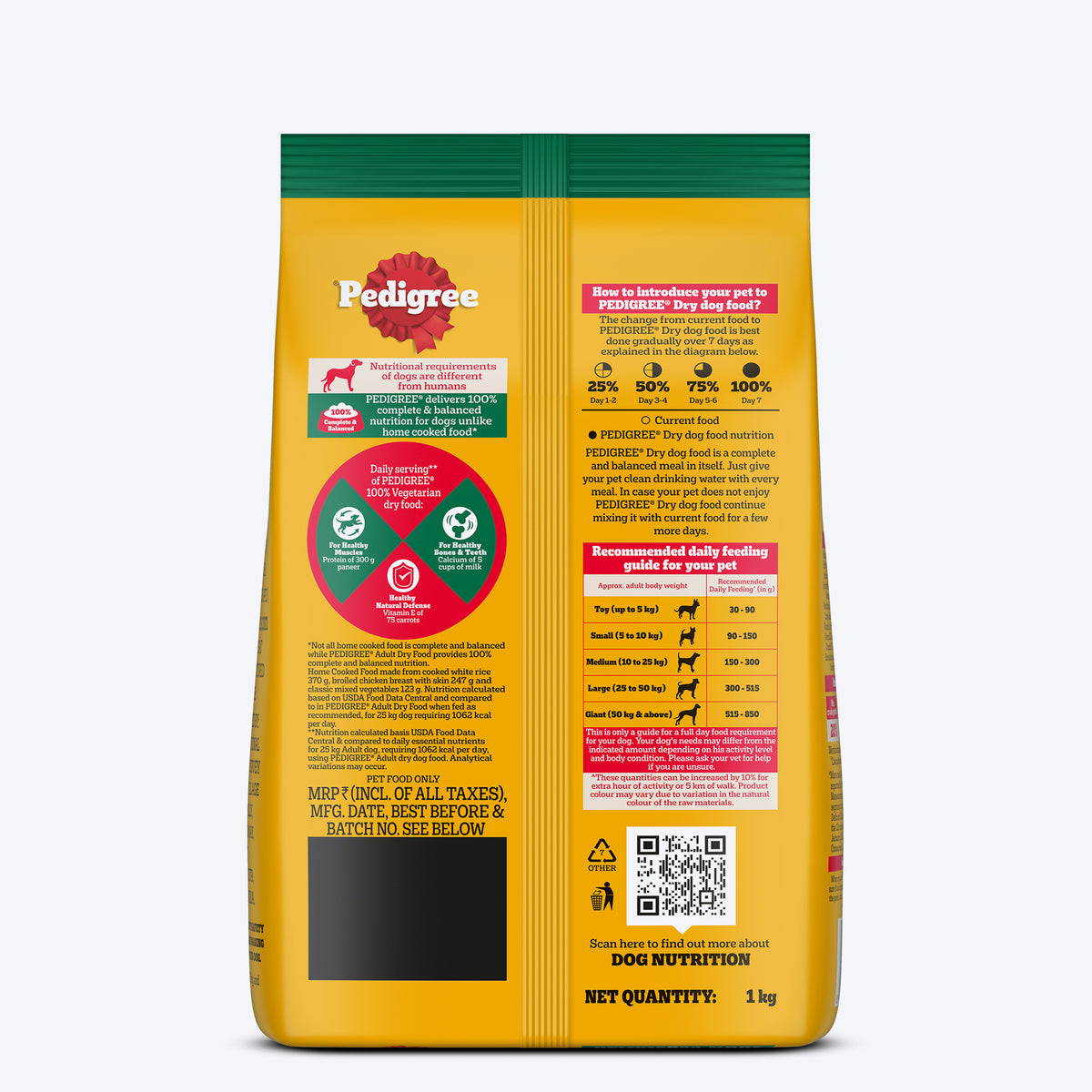 Pedigree 100% Vegetarian Dry Food For Adult Dog