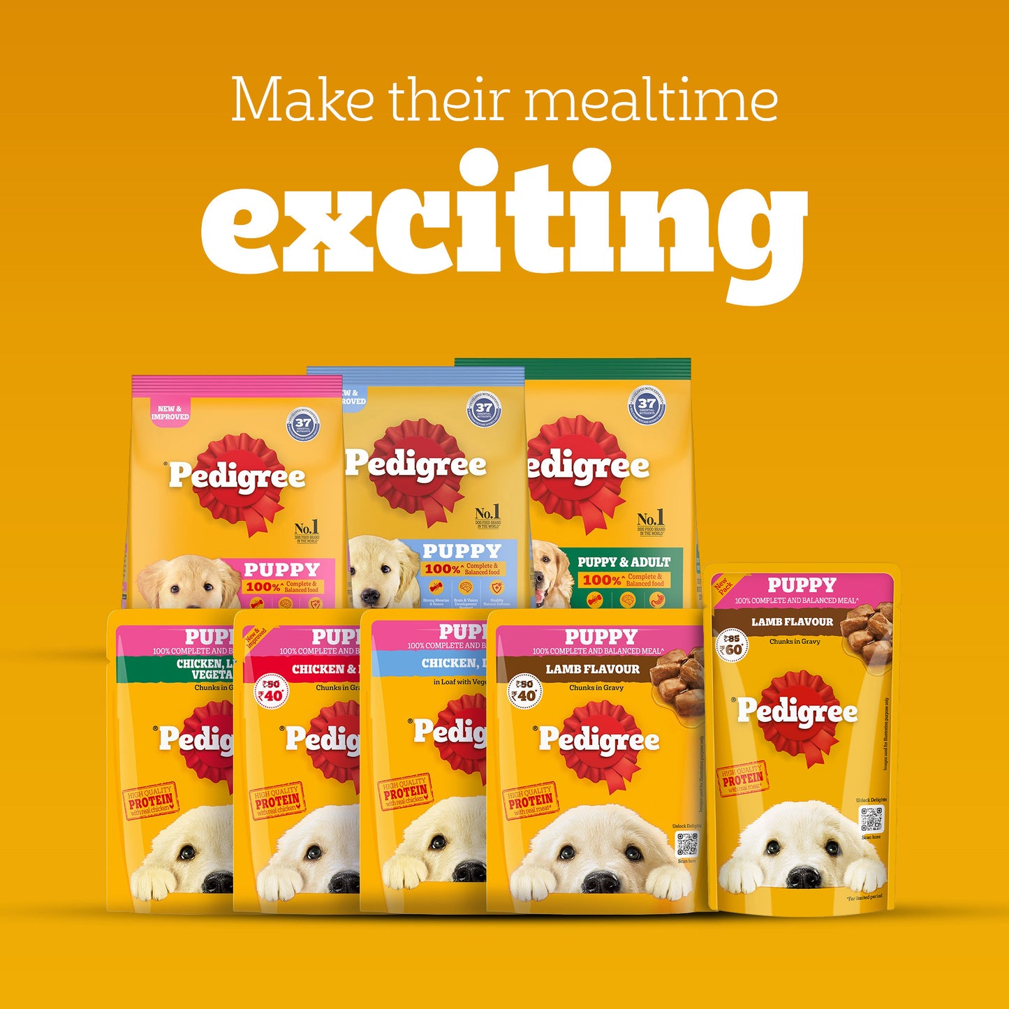 Pedigree Roasted Lamb Chunks In Gravy Puppy Wet Food - 130 g - Heads Up For Tails