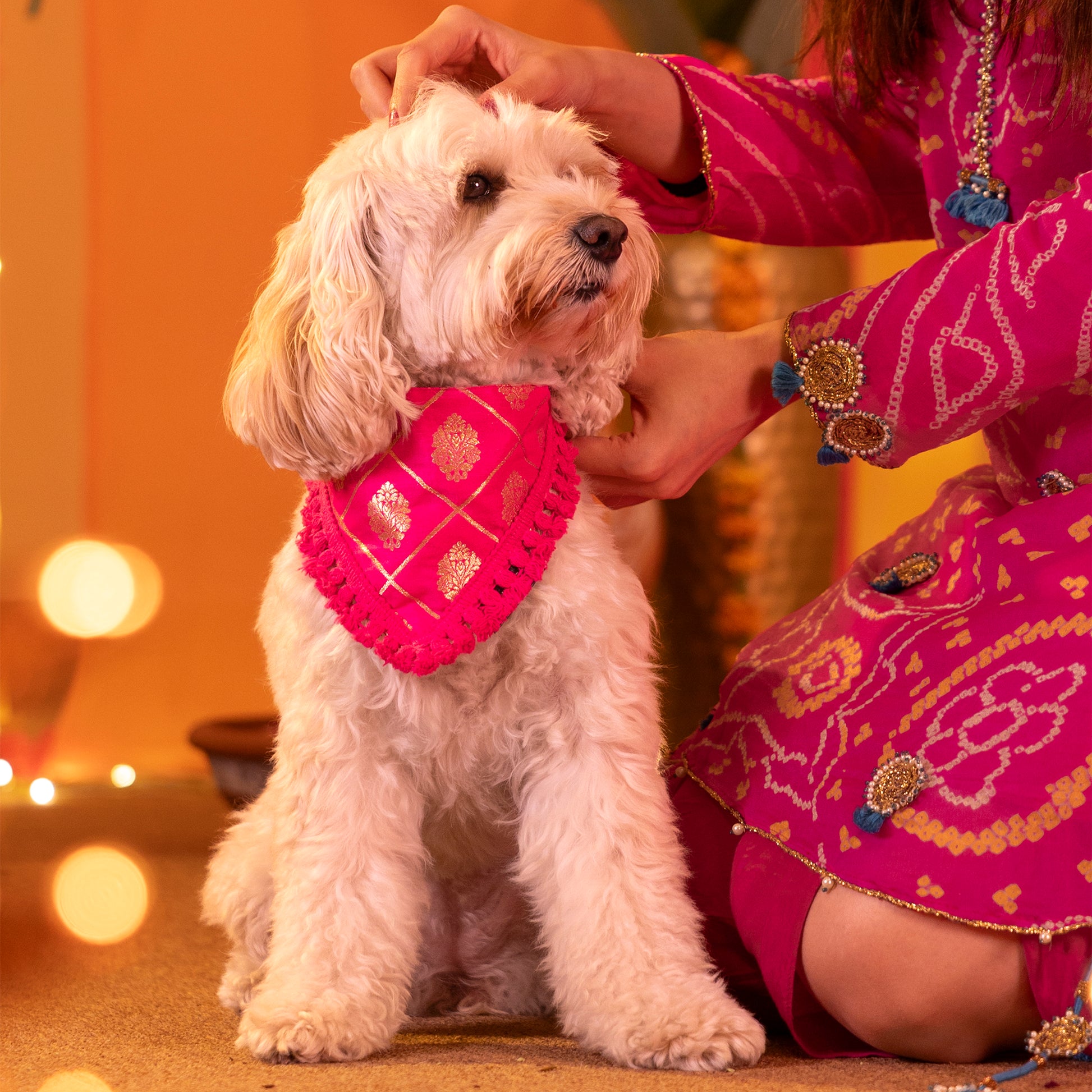 HUFT Gulabi Glow Bandana For Dog - Pink - Heads Up For Tails