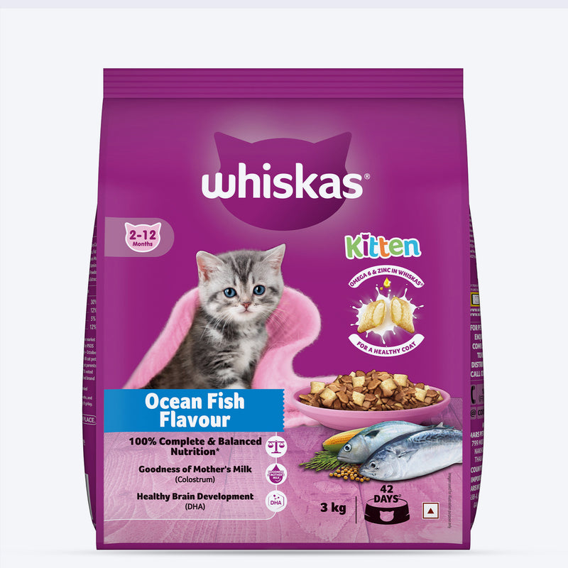 Whiskas Ocean Fish Dry Food For Kitten (2-12 Months) - Heads Up For Tails