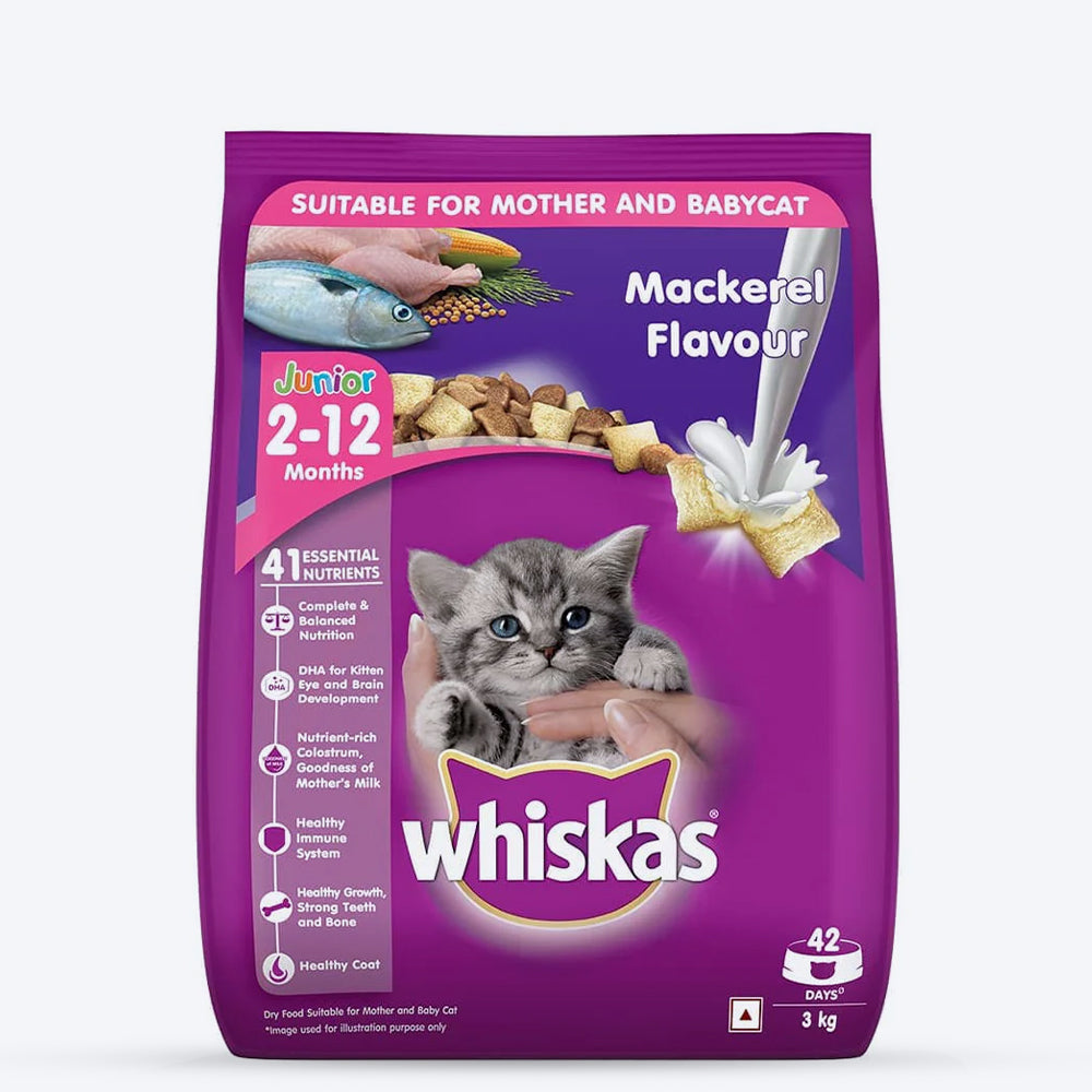 Whiskas Mackerel Flavour Dry Kitten Food (2-12 Months) - Heads Up For Tails