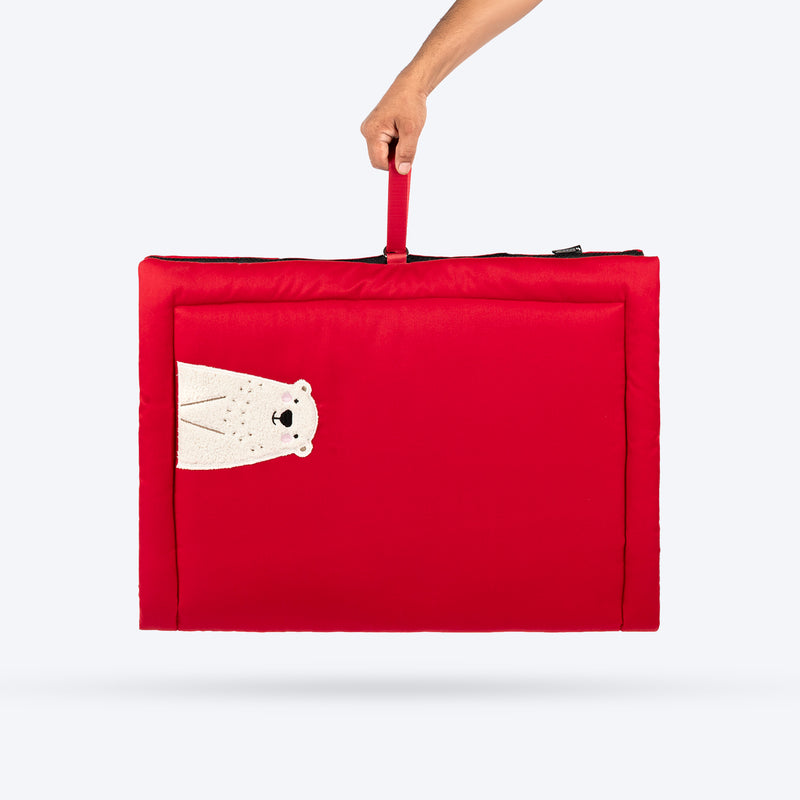 HUFT Cloudy Bear Classic Mat For Dog & Cat - Red
