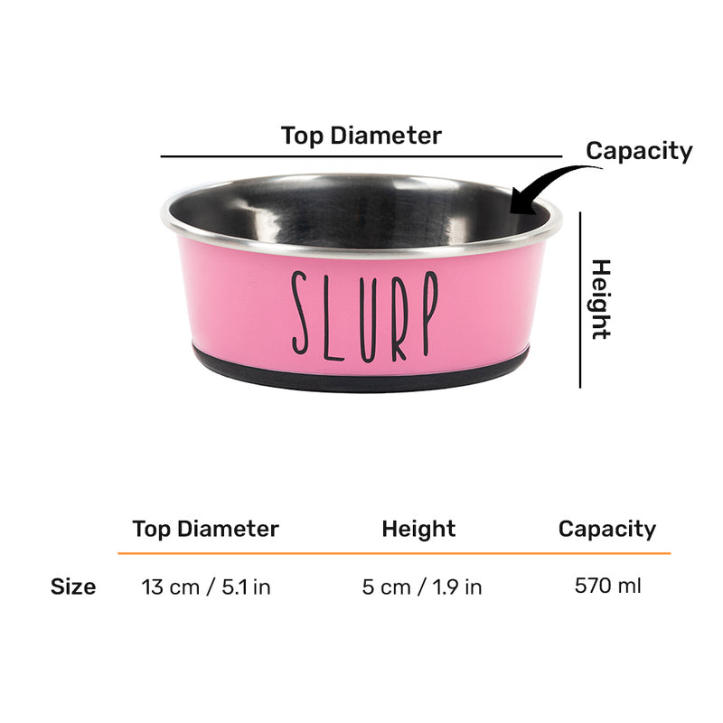HUFT Cutest Collection Slurp Puppy Bowl - Pink - Heads Up For Tails