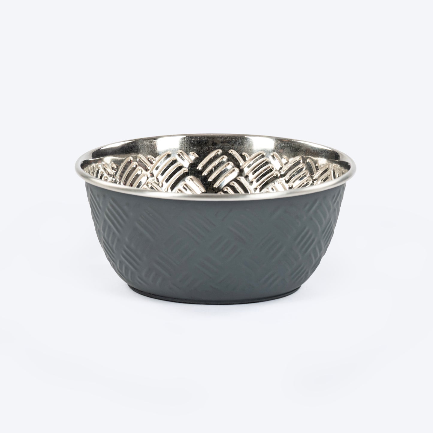 HUFT Sniff N' Snack Embossed Steel Bowl For Dogs - Grey