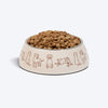 HUFT Wag And Doodle Printed Melamine Bowl With Steel Inserts For Dogs - Beige - Heads Up For Tails