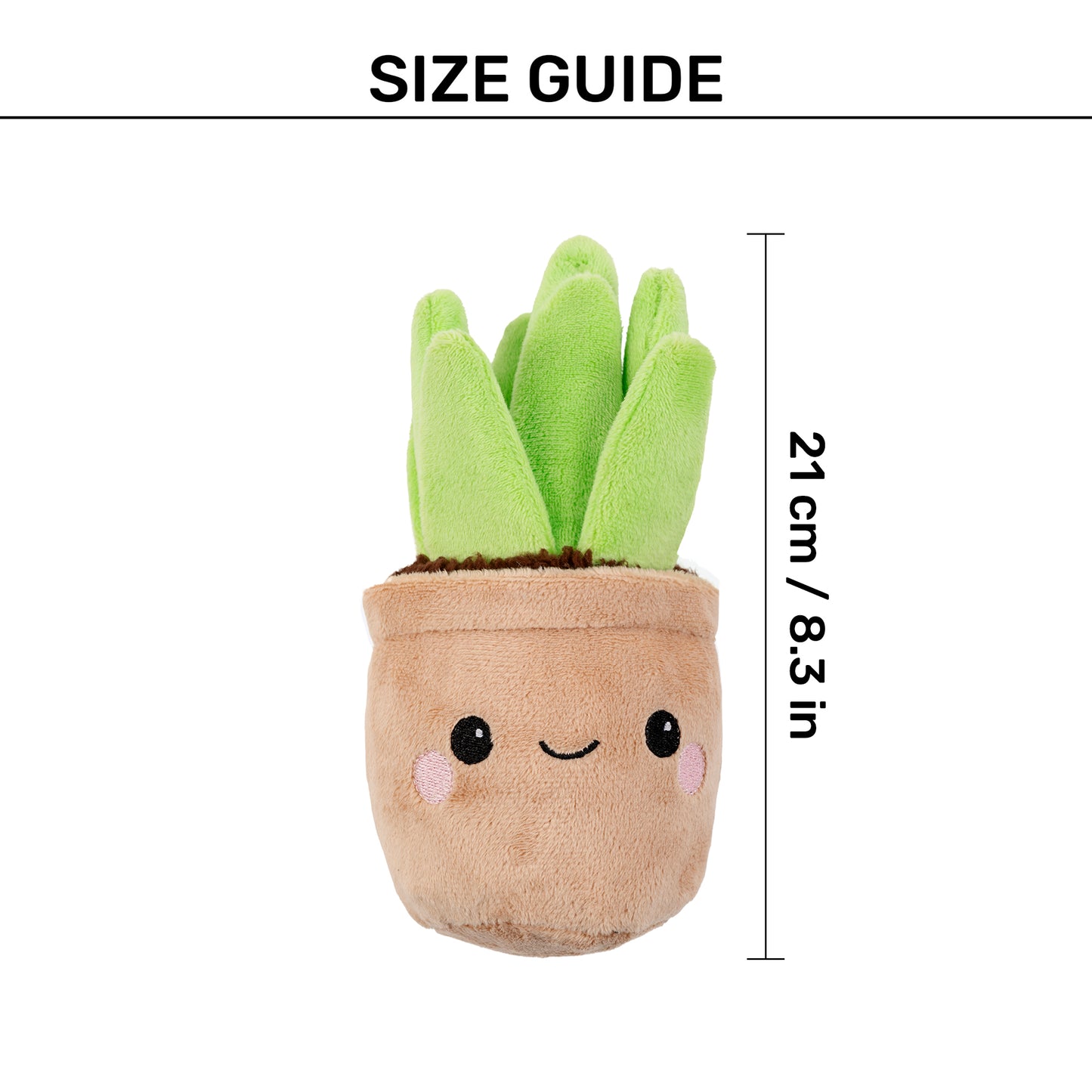 HUFT Evergreen Plant Squeaky Plush Toy For Dog - Brown & Green