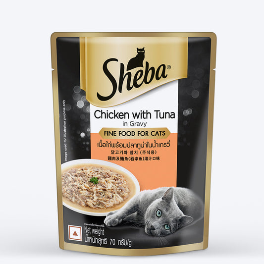 Sheba Rich Premium Chicken With Tuna In Gravy Adult Wet Cat Food - 70 g Packs_01