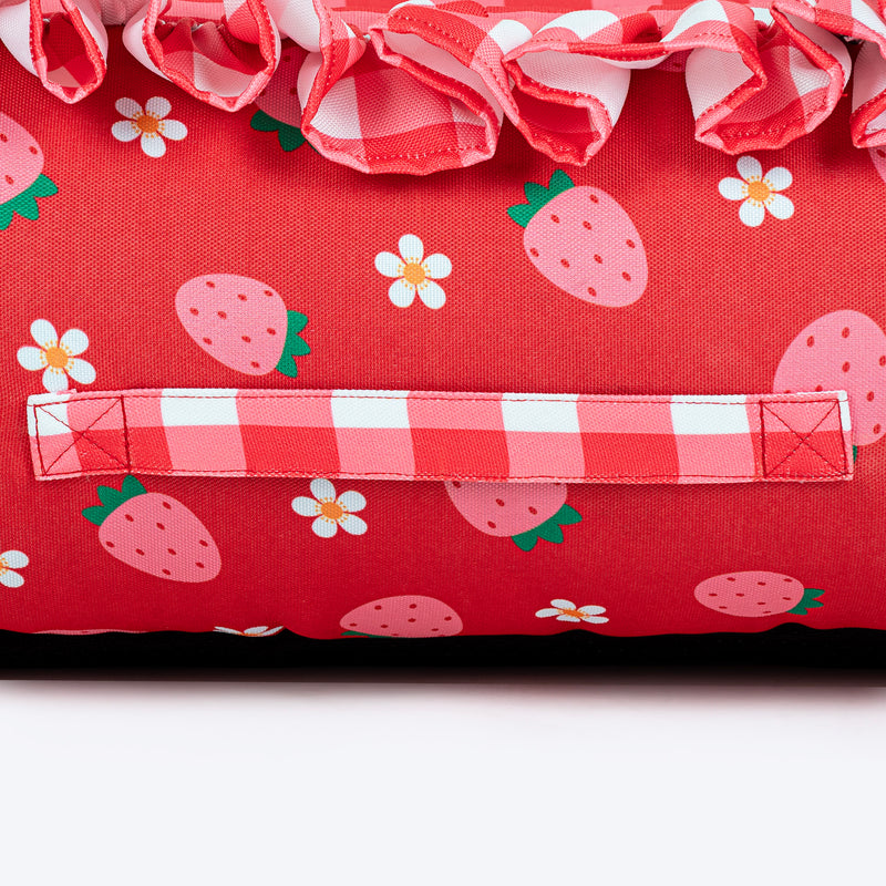 HUFT Berrylicious Lounger Bed For Dog - Red and Pink - Heads Up For Tails
