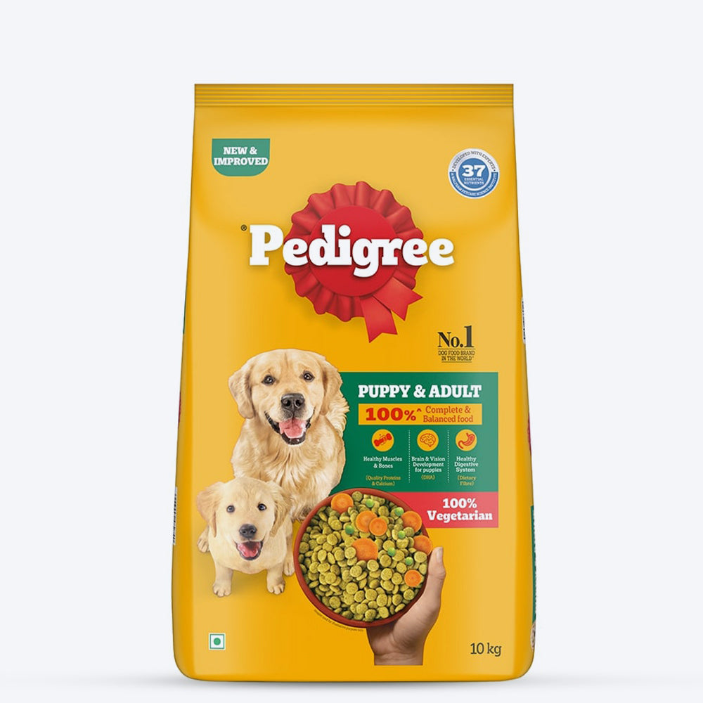 Pedigree Vegetarian Dry Food For Adult Dogs Puppy Heads Up For