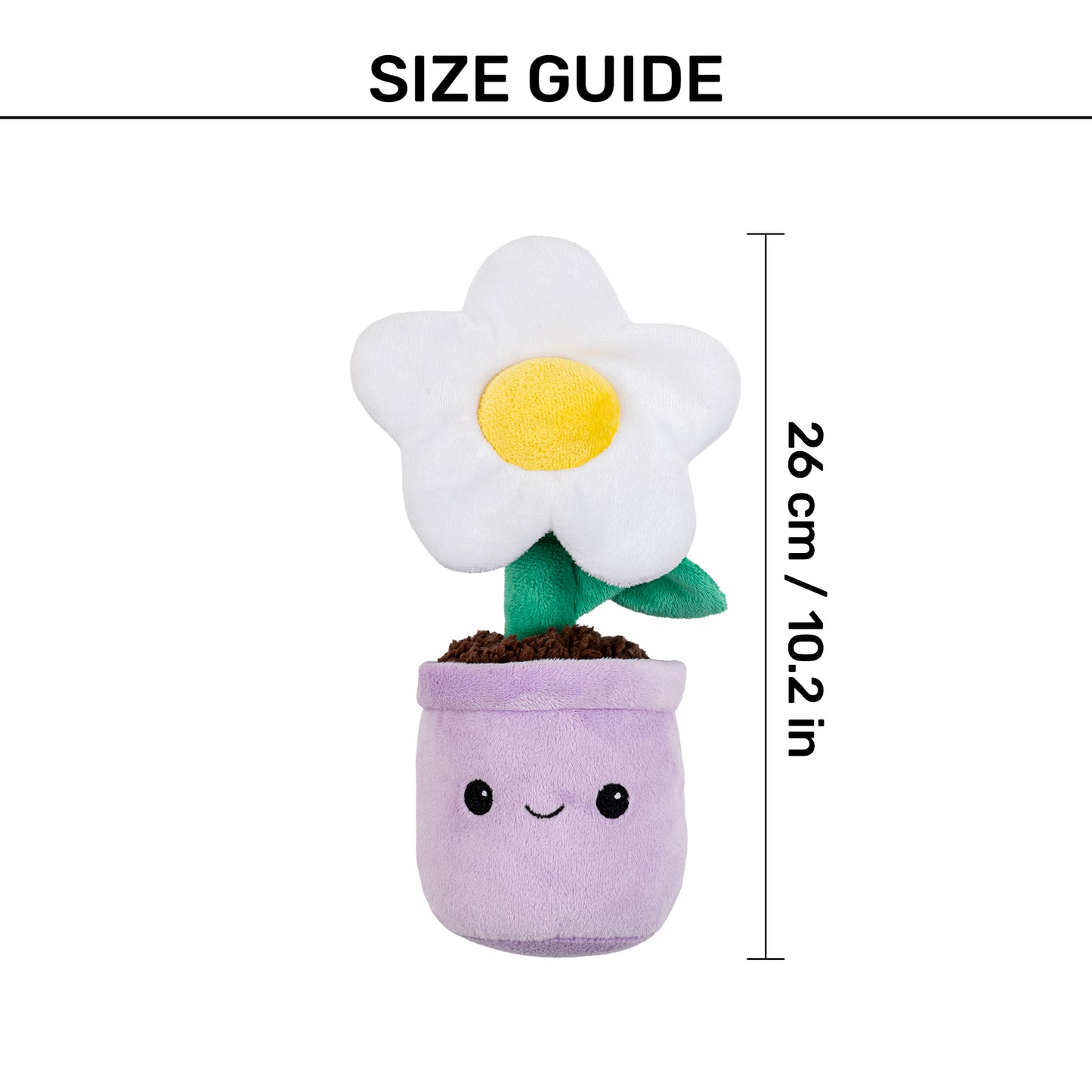 HUFT Dreamy Daisy Squeaky Plush Toy For Dog - Purple & White