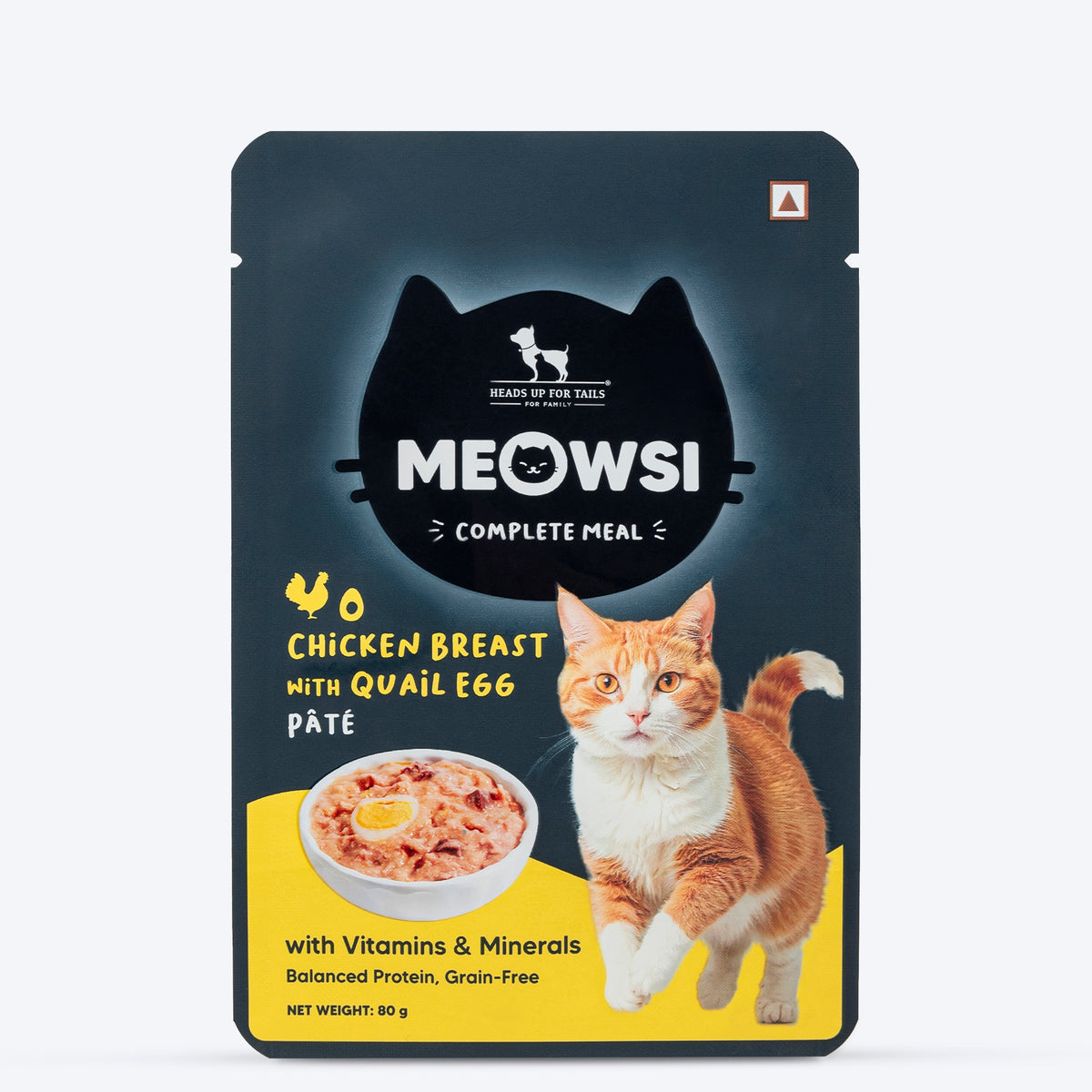 Meowsi Chicken Breast & Quail Egg Pate Wet Cat Food 80g, Easy-to-Digest, Grain-Free, Smooth Pate