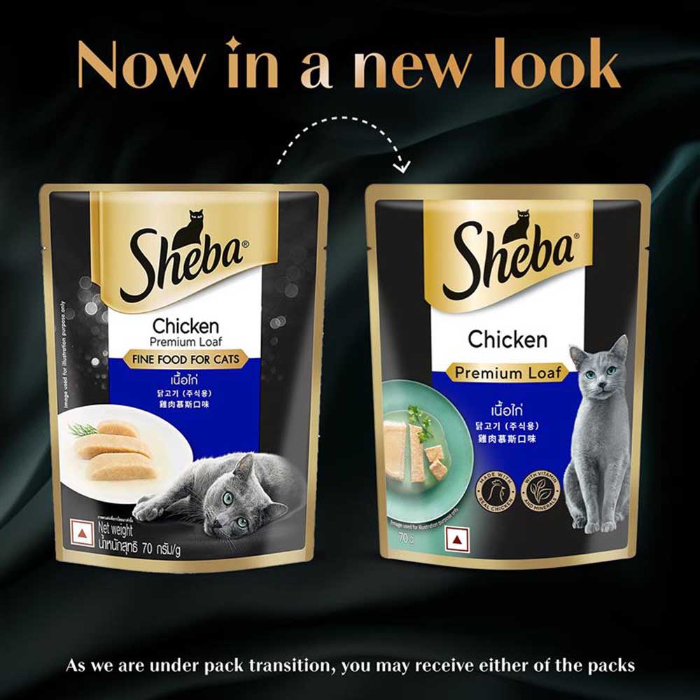 Sheba Rich Chicken Premium Loaf Adult Wet Cat Food - 70 gm Packs - Heads Up For Tails