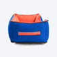 HUFT Personalised Classic Lounger Dog Bed (Free Bone Cushion) - Imperial Blue With Coral