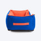 HUFT Personalised Classic Lounger Dog Bed (Free Bone Cushion) - Imperial Blue With Coral