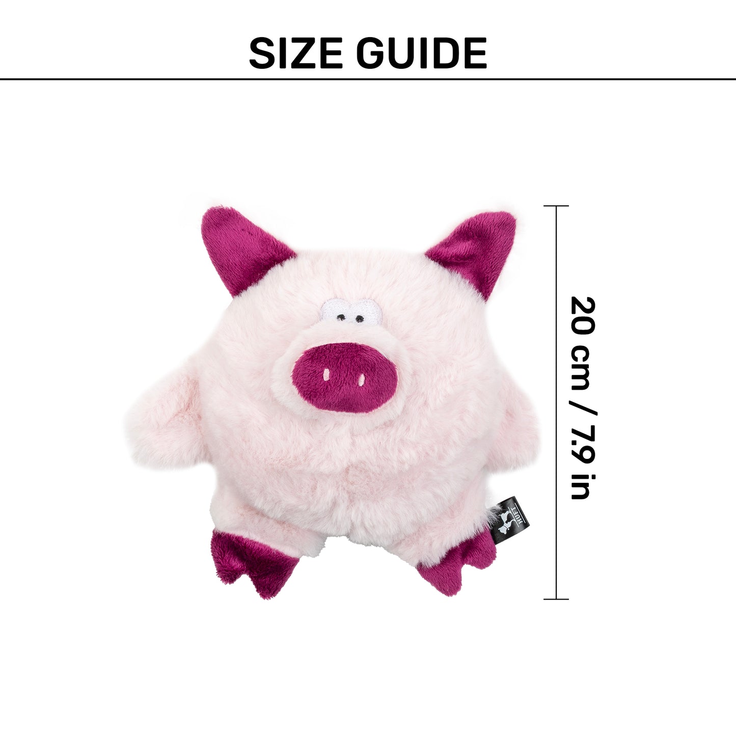 HUFT Pinky The Piggie Squeaky Plush Toy For Dog - Baby Pink