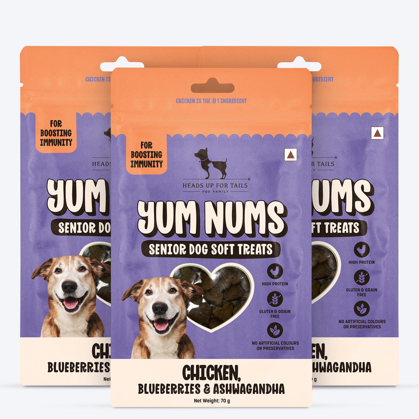 HUFT Yum Nums Chicken, Blueberries & Ashwagandha Soft Treat For Senior Dog - 70 gm_04