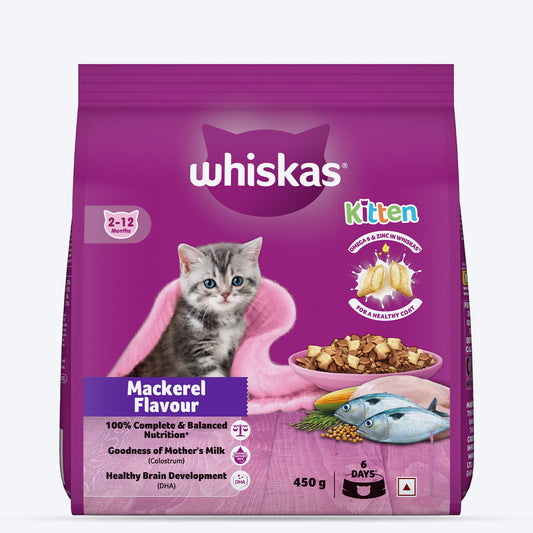 Whiskas Mackerel Flavour Dry Food For (2-12 Months) Kitten - Heads Up For Tails