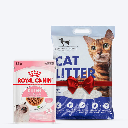 Royal Canin Kitten Care: Instinctive Feast & HUFT Litter Combo - (48 x 85 gm)