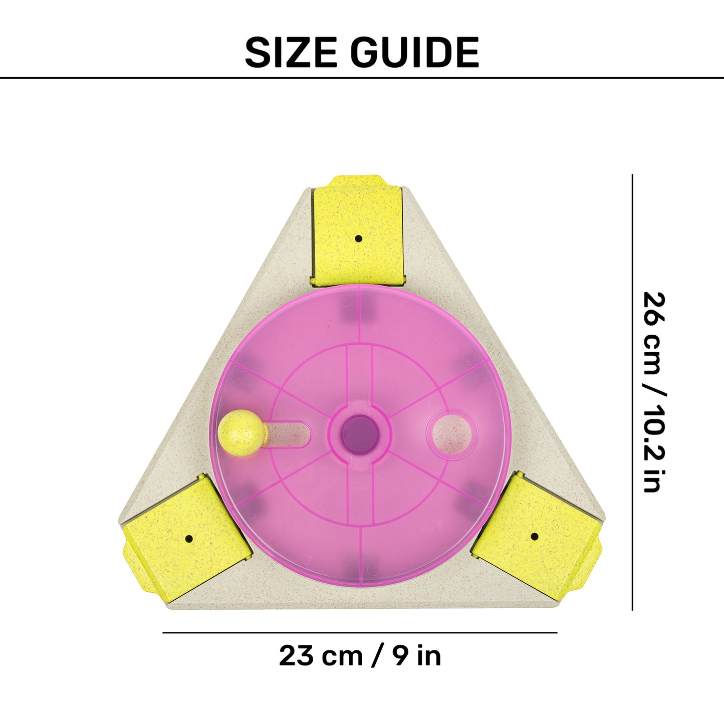 HUFT Triangle Toss Interactive Toy For Dog - Pink - Heads Up For Tails