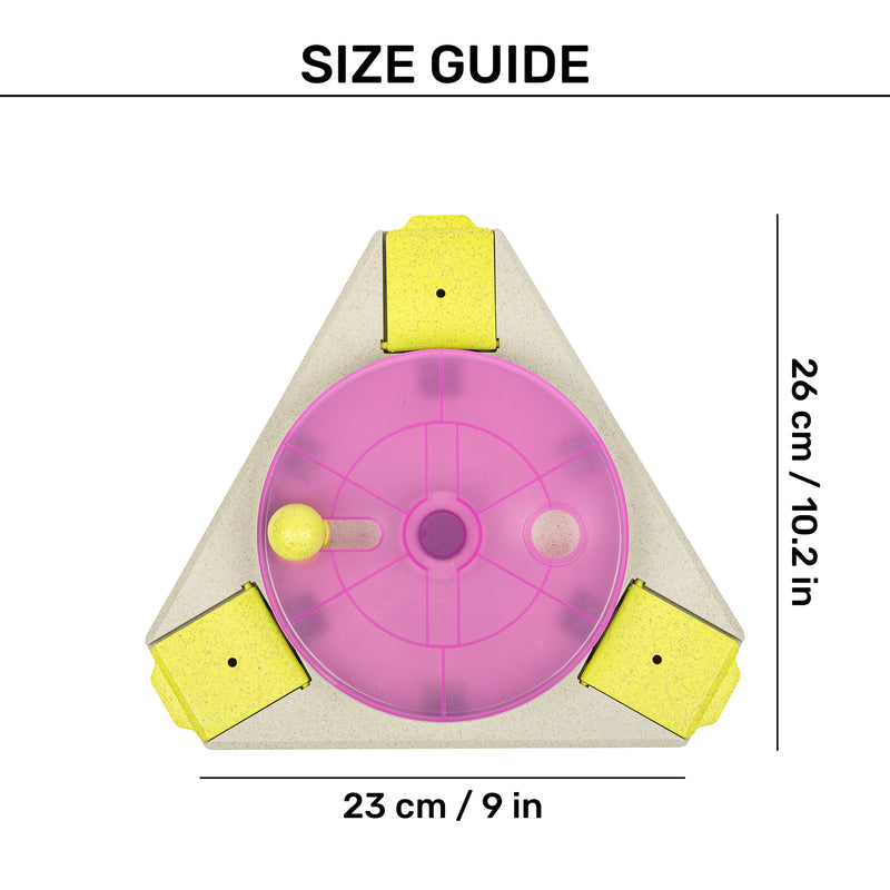 HUFT Triangle Toss Interactive Toy For Dog - Pink - Heads Up For Tails