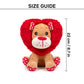 HUFT Love Lion Squeaky Plush Toy For Dog - Beige & Red