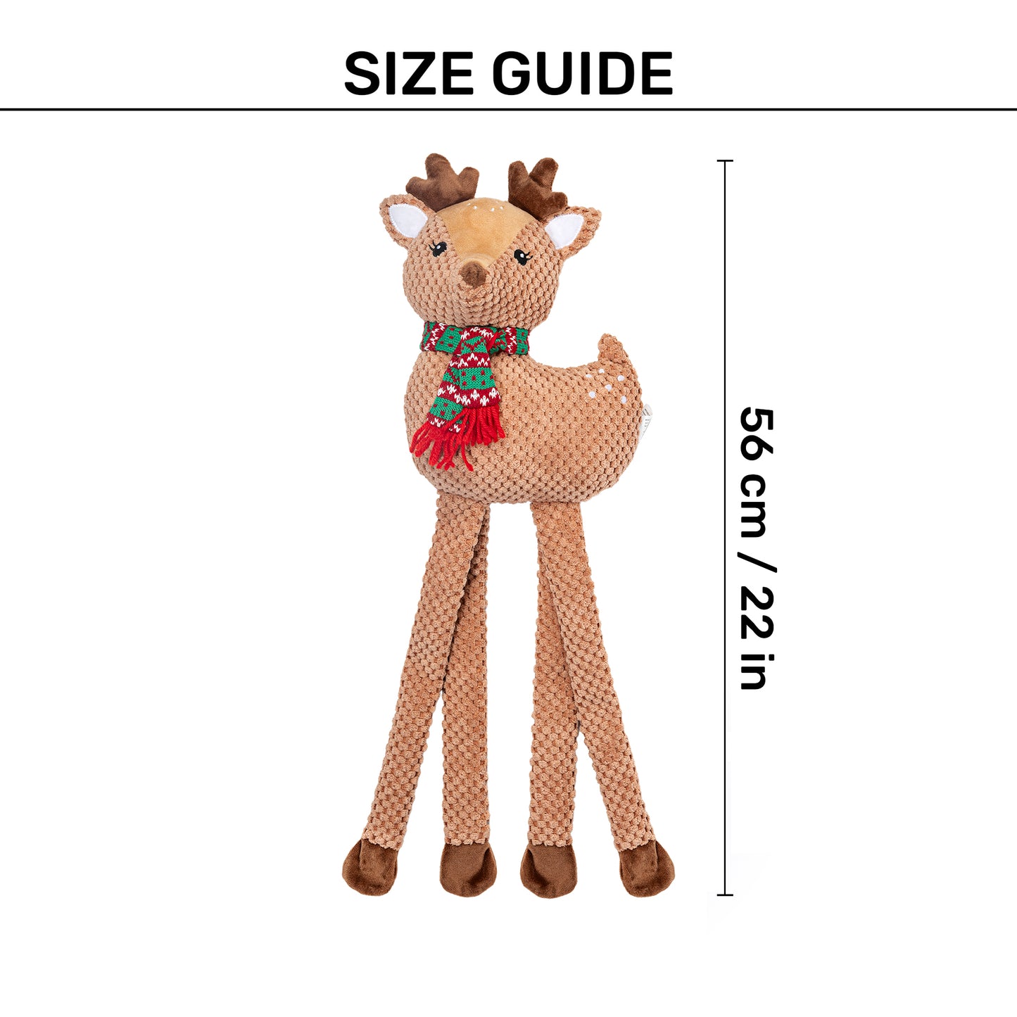 HUFT Ms. Fawn Long-Legs Plush Toy For Dog - Light Brown