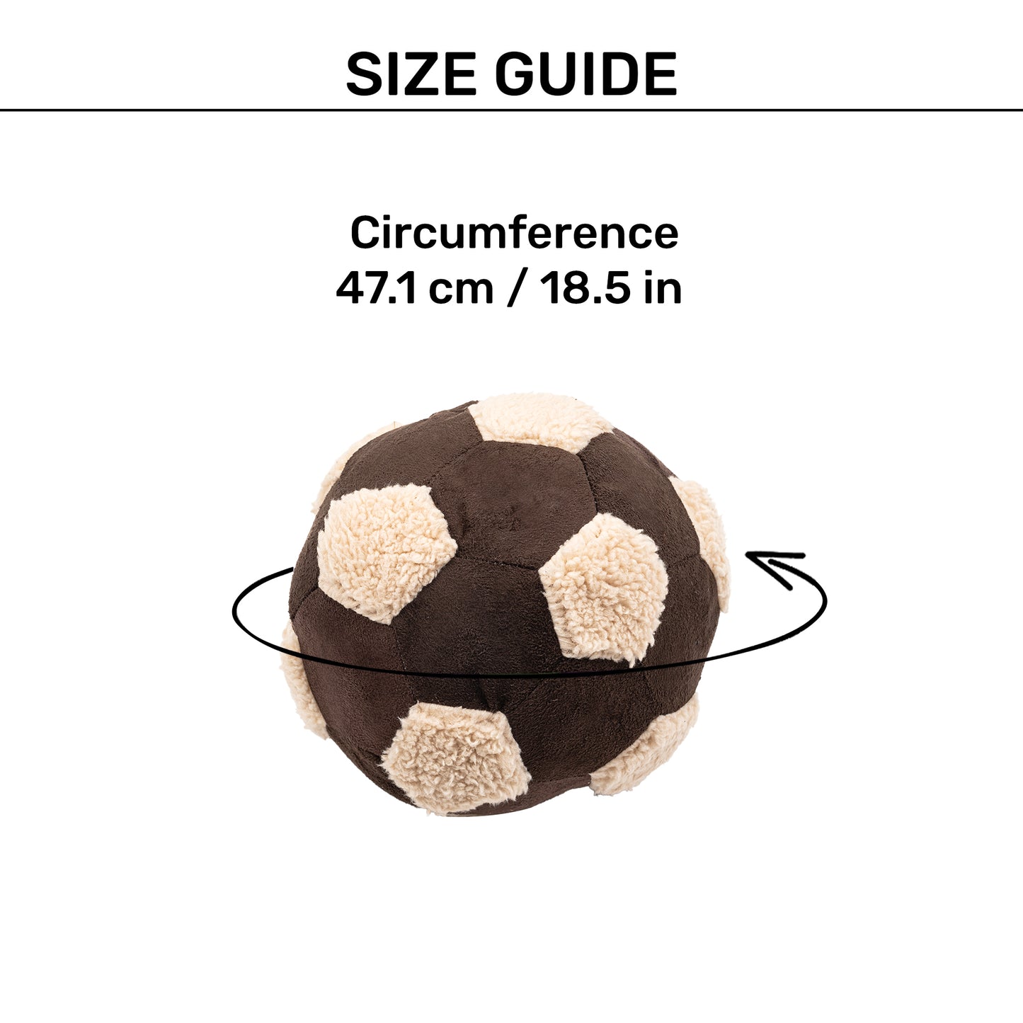 HUFT Fluffball Squeaky Fetch Toy For Dog - Brown