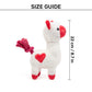 HUFT Love Alpaca Squeaky Plush Toy For Dog - White & Red - Heads Up For Tails