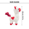 HUFT Love Alpaca Squeaky Plush Toy For Dog - White & Red - Heads Up For Tails
