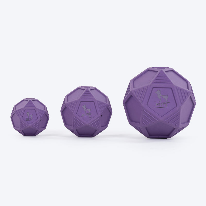 HUFT Chewtastic Bounce & Treat Ball Chew Toy For Dog - Purple - Heads Up For Tails