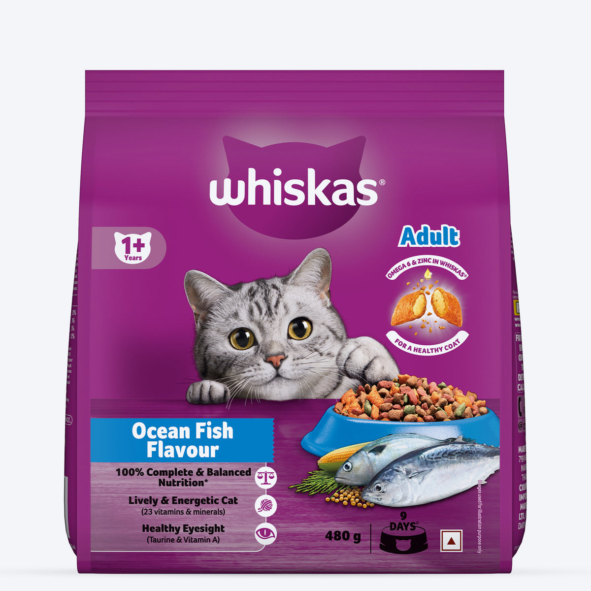 Whiskas Adult (1+ Years) Ocean Fish Flavour Dry Cat Food