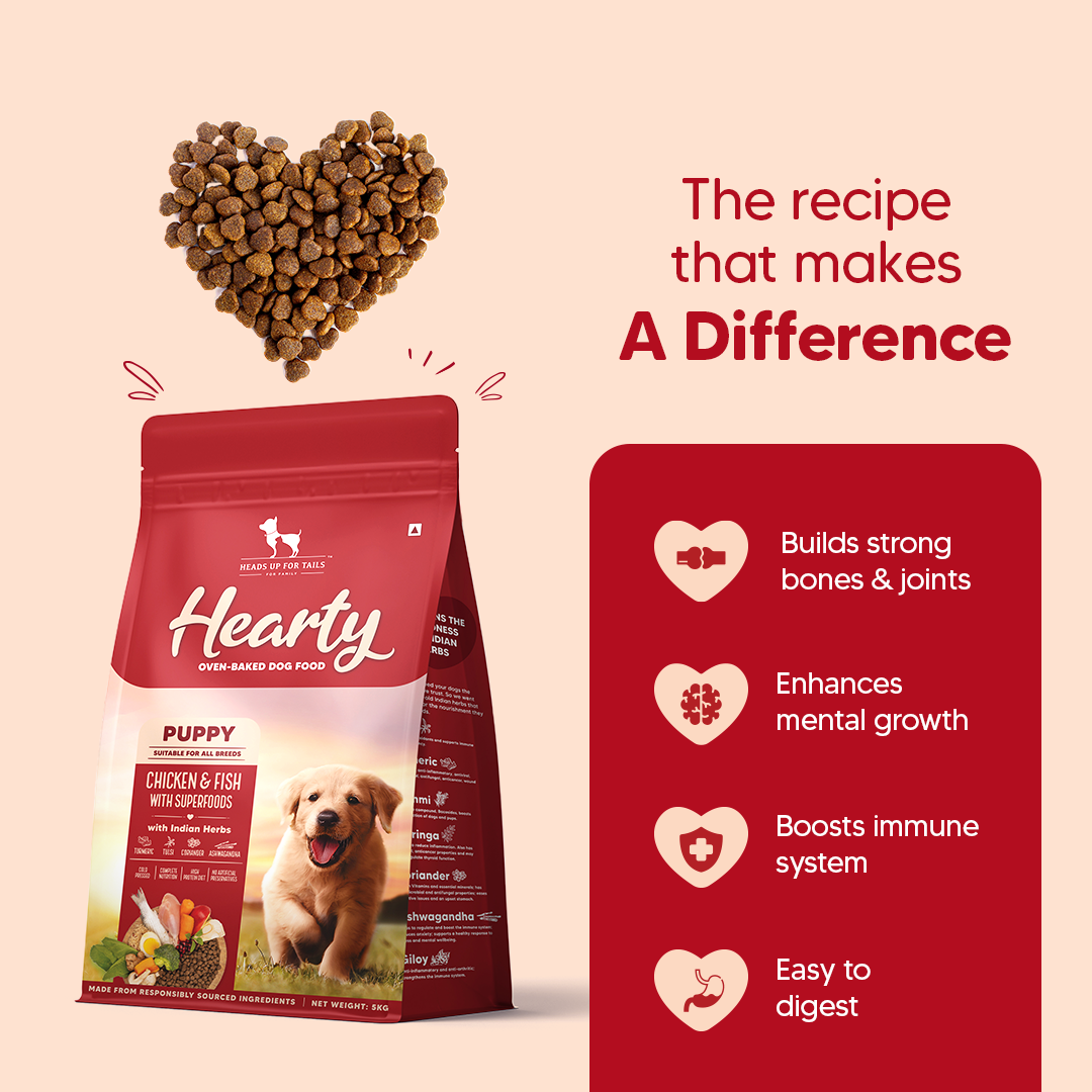 Hearty Oven-Baked Dry Food For Puppies With Chicken, Fish & Indian Herbs - All Breed