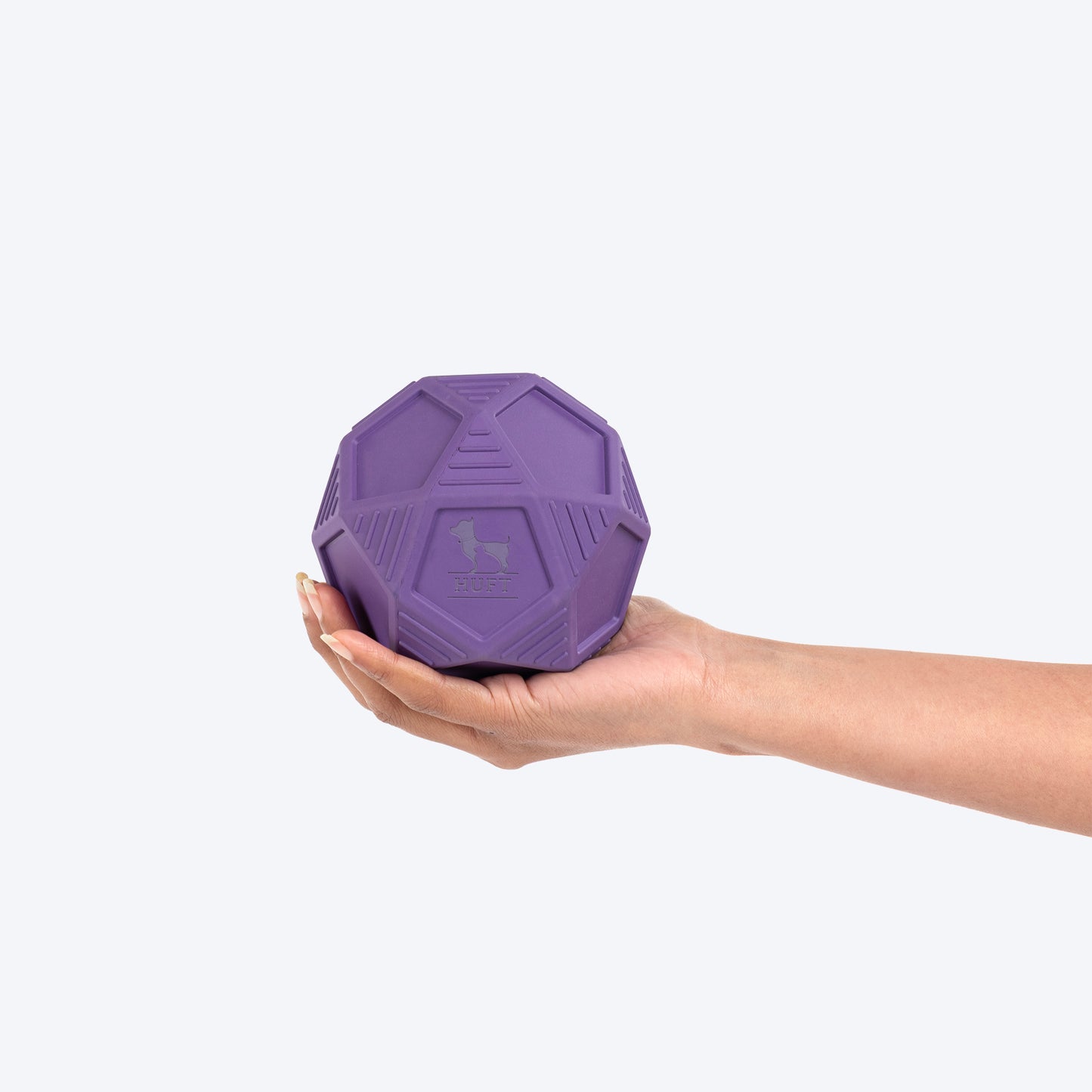 HUFT Chewtastic Bounce & Treat Ball Chew Toy For Dog - Purple - Heads Up For Tails