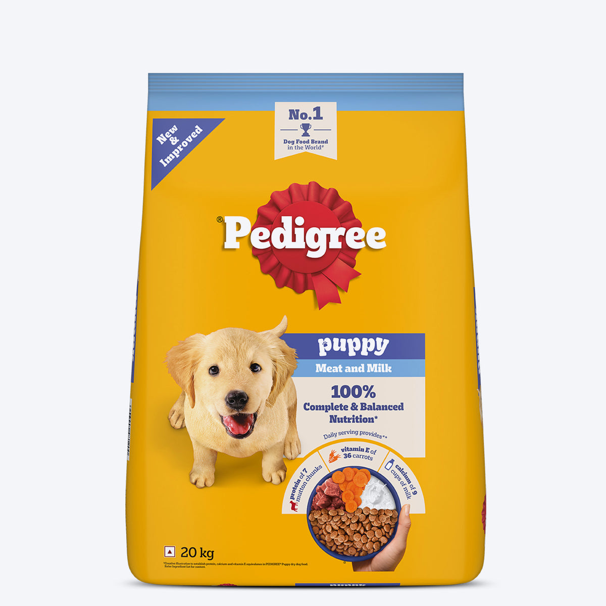 Pedigree Meat & Milk Puppy Dry Dog Food (Contains 37 Essential Nutrients)