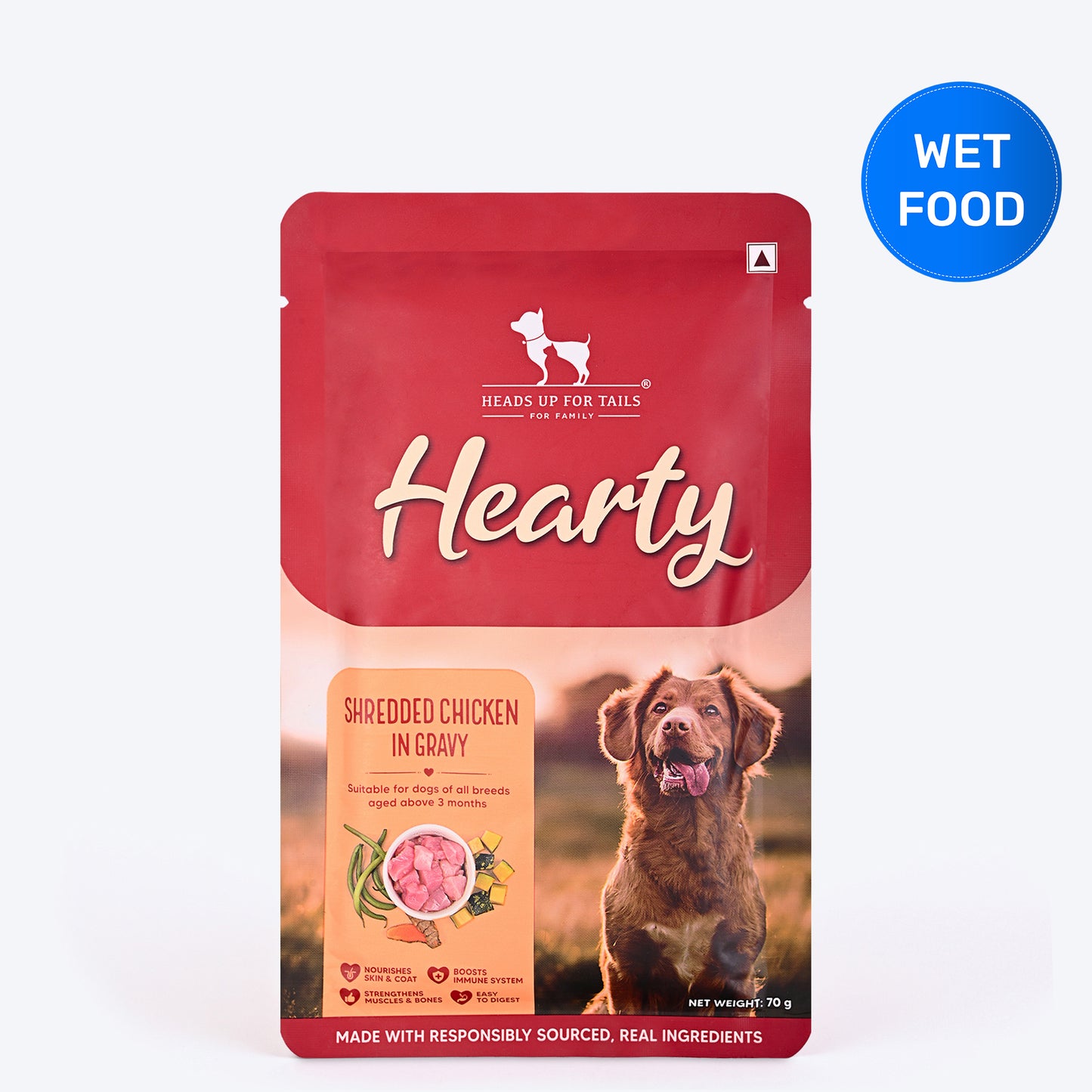 Hearty Shredded Chicken & Pumpkin In Gravy Dog Wet Food - 70 g