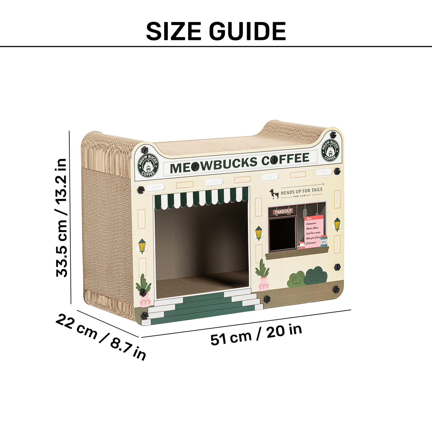 HUFT Meowbucks Coffee Shop Scratcher For Cat - Multicolor