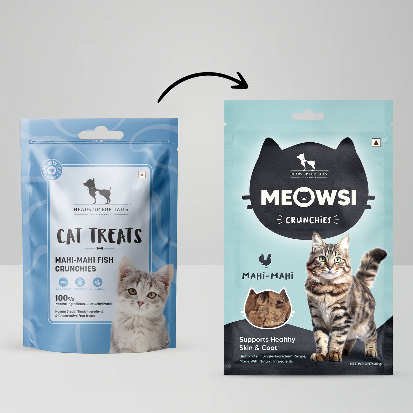 HUFT Mahi Mahi Fish Crunchies Cat Treats - 35 g - Heads Up For Tails