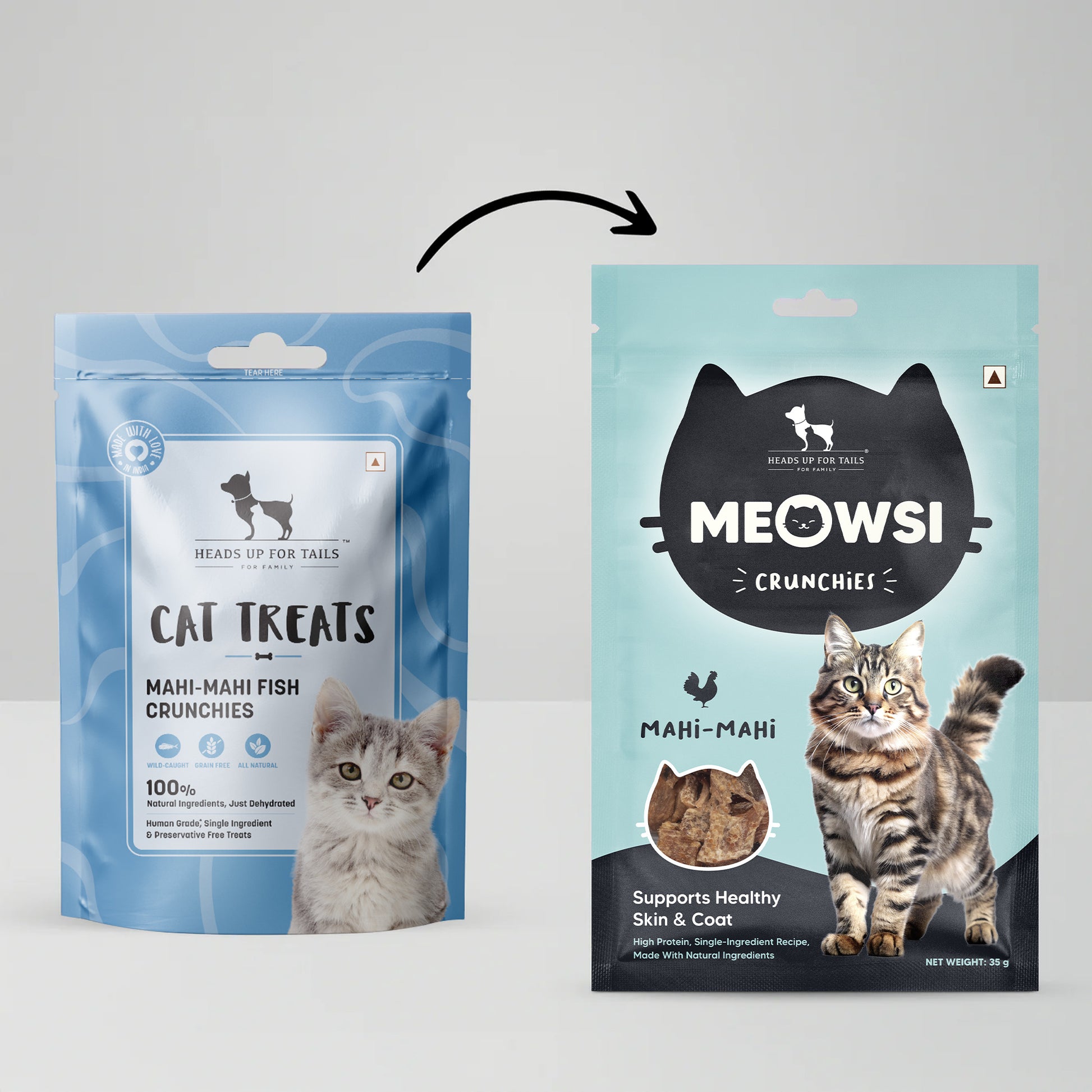 HUFT Mahi Mahi Fish Crunchies Cat Treats - 35 g - Heads Up For Tails