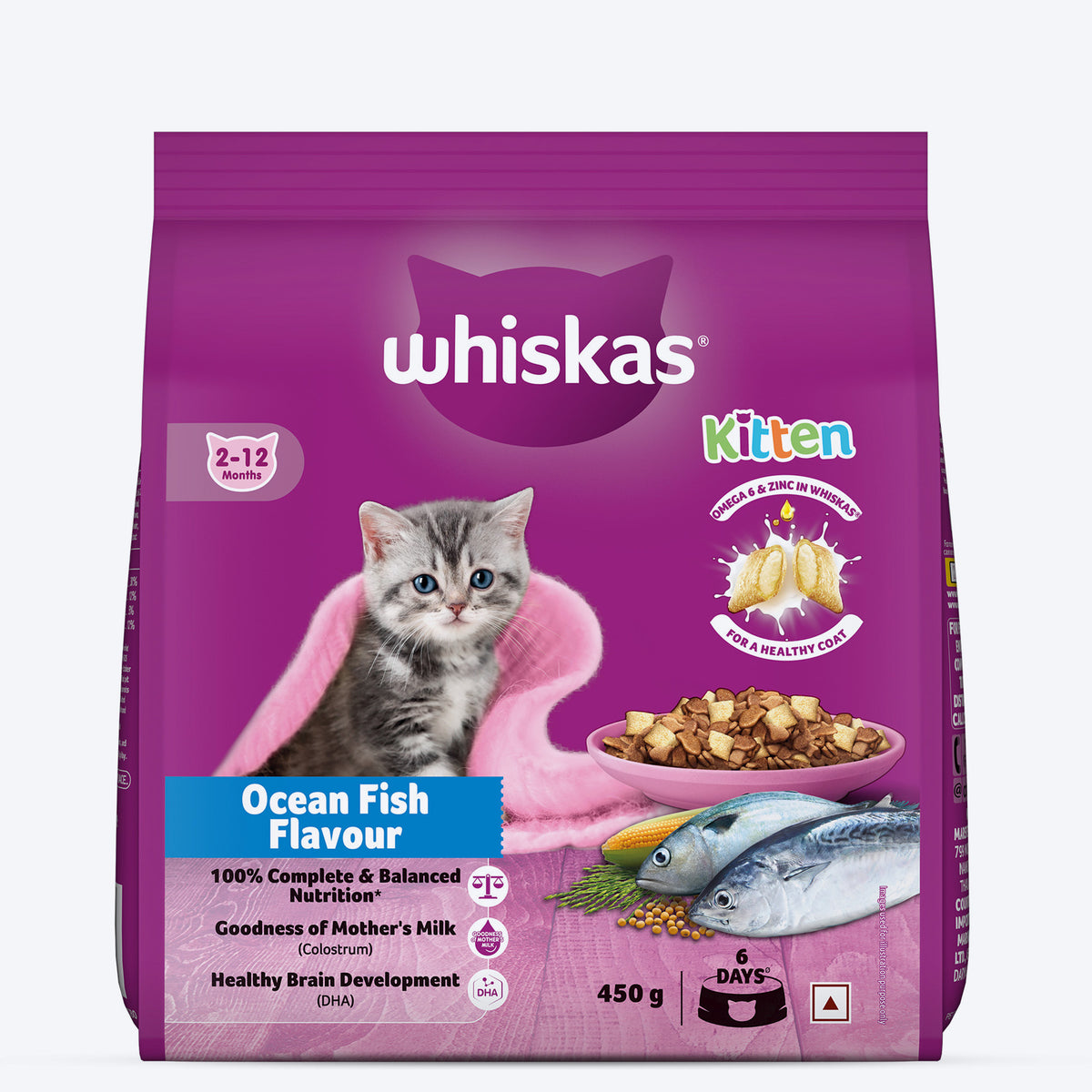 Whiskas Ocean Fish Dry Food For Kitten (2-12 Months) - Heads Up For Tails