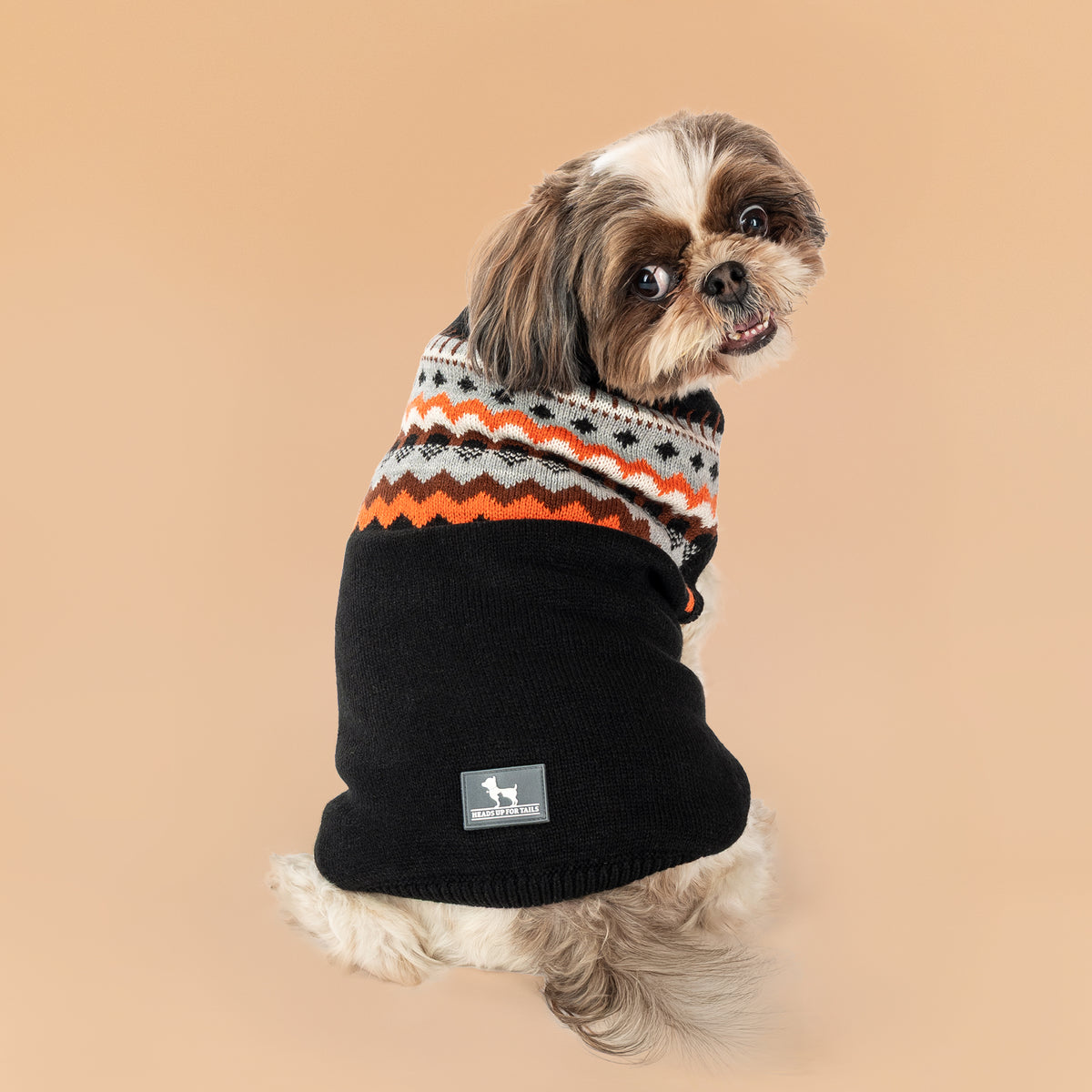 HUFT Snuggle Season Sweater For Dog - Black, Stretchable, Lightweight