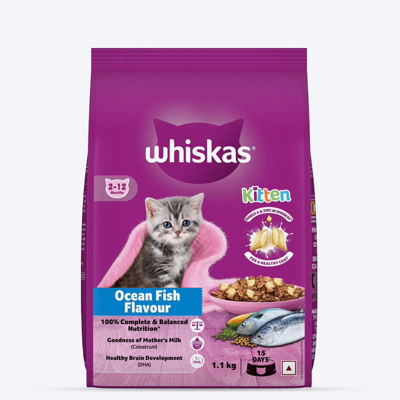 Whiskas Ocean Fish Dry Food For Kitten (2-12 Months) - Heads Up For Tails